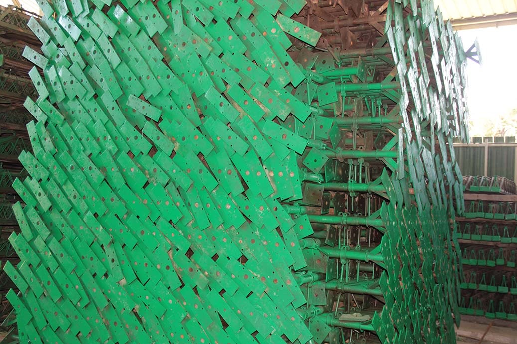 JVB Associates telescopic props stacked in warehouse